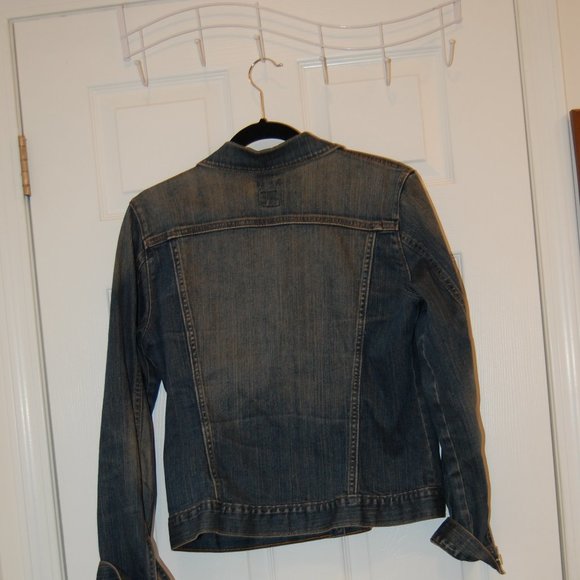 GAP Stretch Women's Dark Blue Denim Jean Jacket Size Medium - Picture 6 of 12